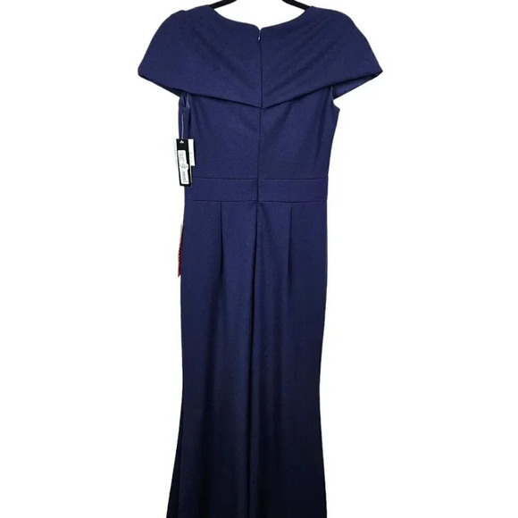 Betsy & Adam Blue Cap‎ Sleeve Full Length Gown Dress Slit Size 6 NWT New - Picture 8 of 11